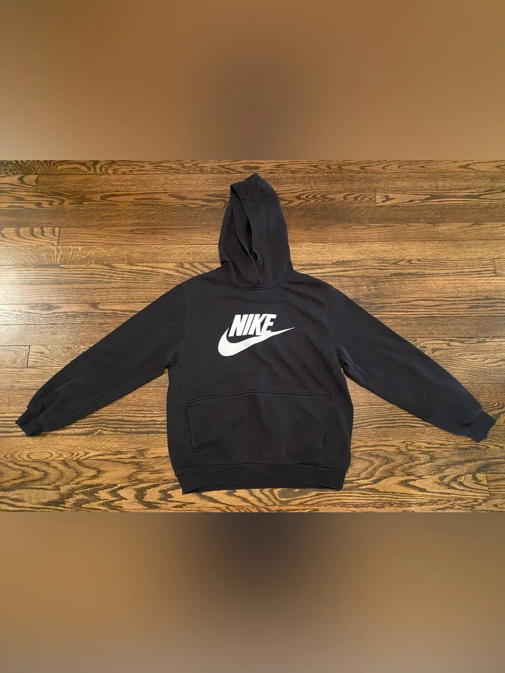 Nike Black Hoodie with White Swoosh and Logo
